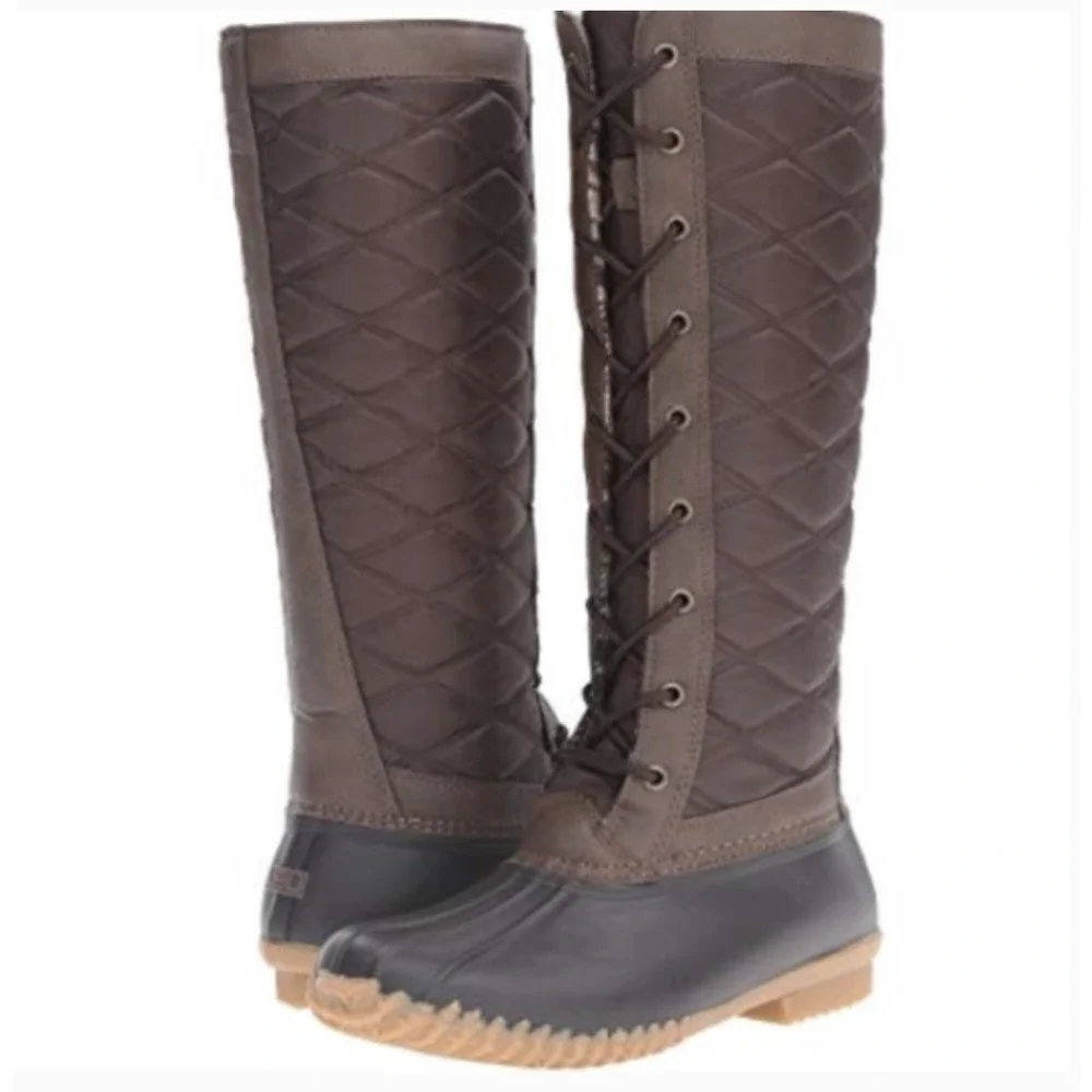 NWT JBU by Jambu Etna Boots 11 Brown Quilted Plaid Lining - Picture 1 of 8